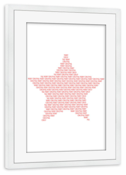 Poster mit Rahmen weiß "Text Art MERRY CHRISTMAS" artboxONE - Typografie,Weihnachten