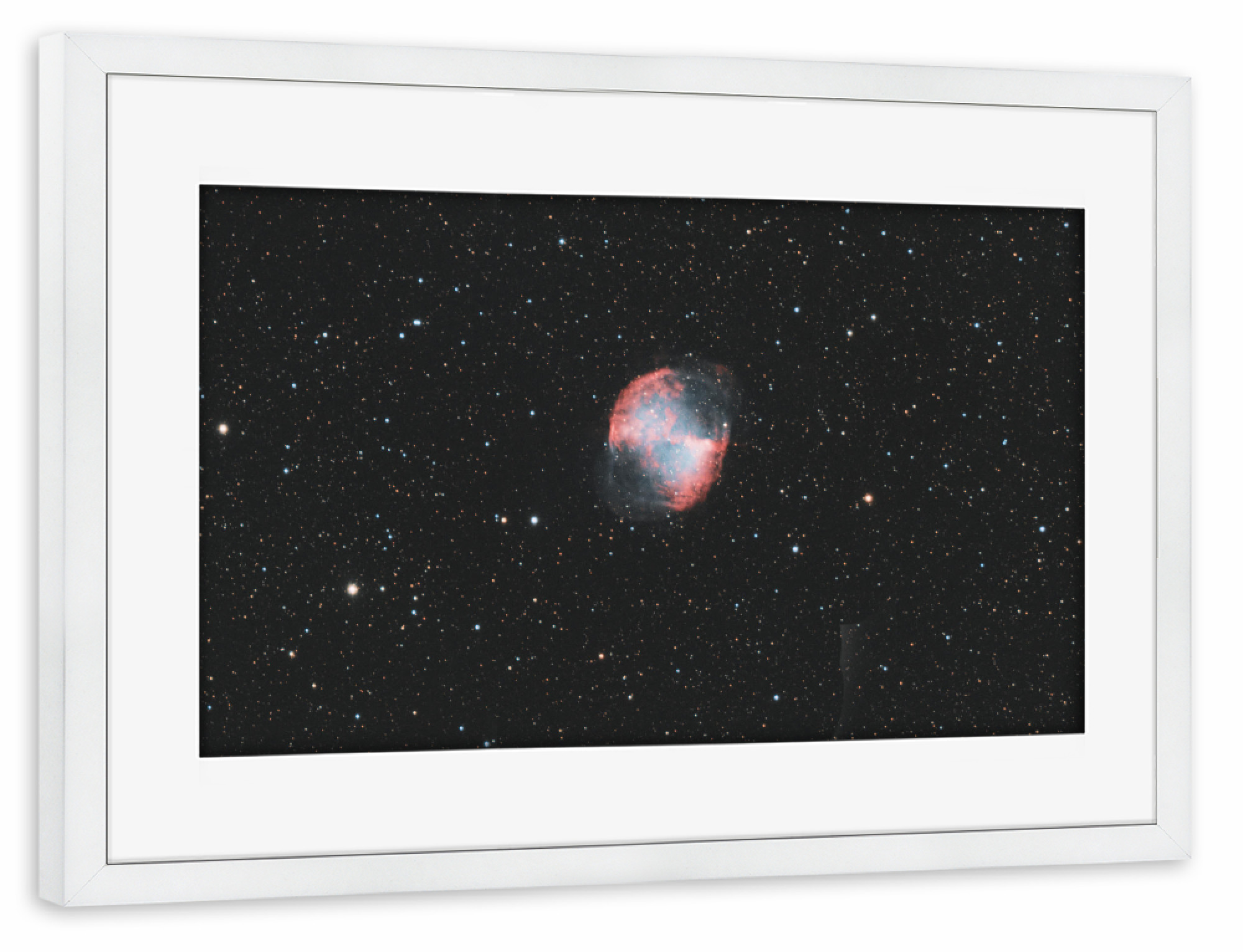 Poster mit Rahmen weiß "Hantelnebel M27" artboxONE - Natur,Galaxy