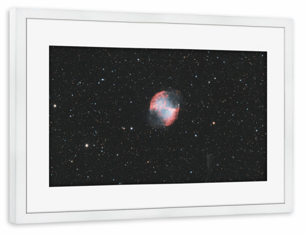 Poster mit Rahmen weiß "Hantelnebel M27" artboxONE - Natur,Galaxy