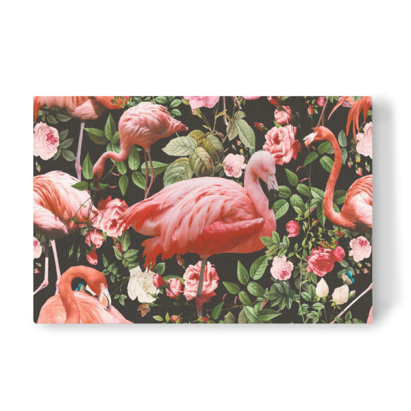 Leinwandbild "Floral and Flamingo Pattern" artboxONE - Floral,Tiere,Festivals - Floral,Animals,Garden,Forest,Jungle,Tropical,Botanical,Nature,Flamingo