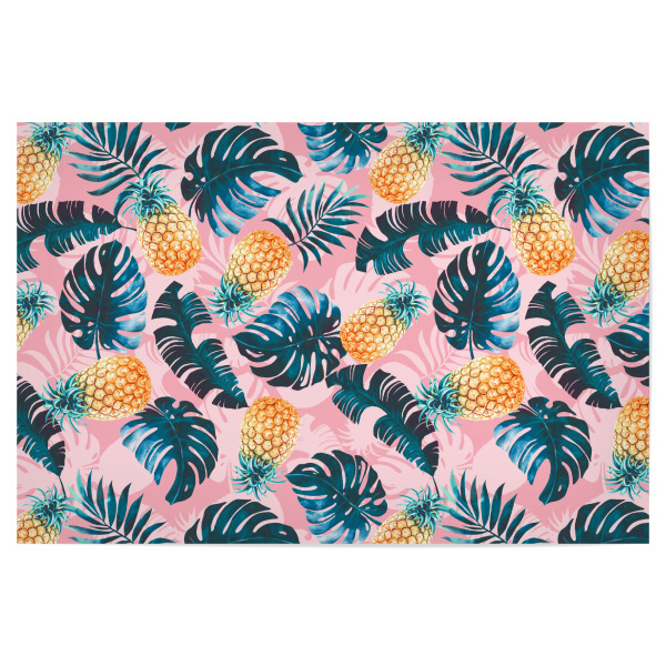 Poster 30x20 cm "Pineapple and Leaf Pattern" artboxONE - Natur,Floral,Festivals - Floral,Pineapple,Summer,Spring,Vintage,Retro
