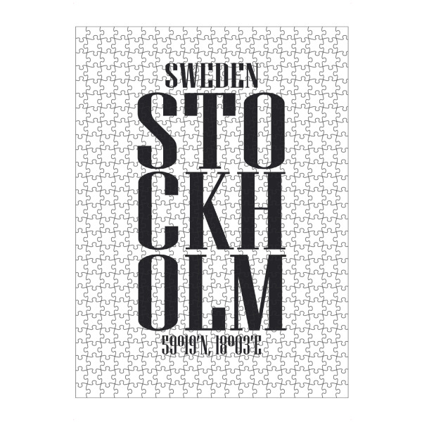 artboxONE Puzzle "Stockholm Art" artboxONE - Städte,Typografie,Reise,Schwarzweiß,Städte / Stockholm