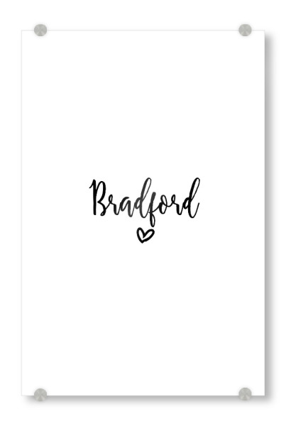 Acrylglasbild "I Heart Bradford" artboxONE - Städte,Typografie,Schwarzweiß,Städte / Weitere
