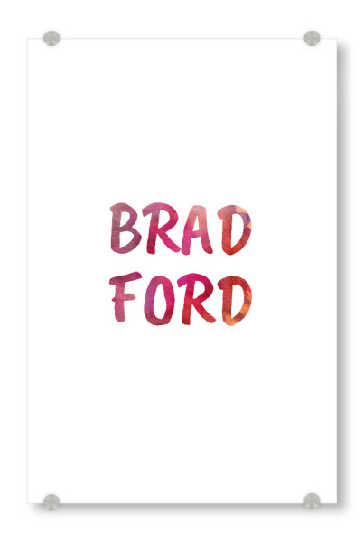 Acrylglasbild "Bradford Aquarell Bunt" artboxONE - Städte,Typografie,Städte / Weitere