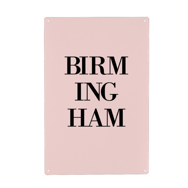 Holzbild "Birmingham Rosa" artboxONE - Städte,Typografie,Städte / Weitere