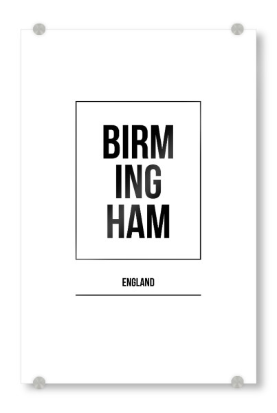 Acrylglasbild "Birmingham Square" artboxONE - Städte,Typografie,Schwarzweiß,Städte / Weitere