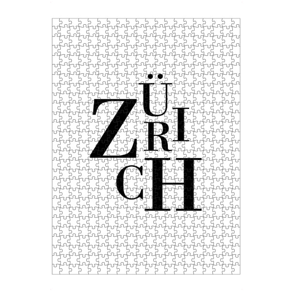 Puzzle Ravensburger "Zürich Buchstabensalat" artboxONE - Städte,Typografie,Schwarzweiß,Städte / Zürich
