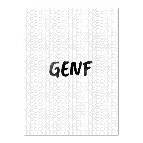 Puzzle Ravensburger "Genf Aquarell SW" artboxONE - Städte,Typografie,Schwarzweiß,Städte / Weitere
