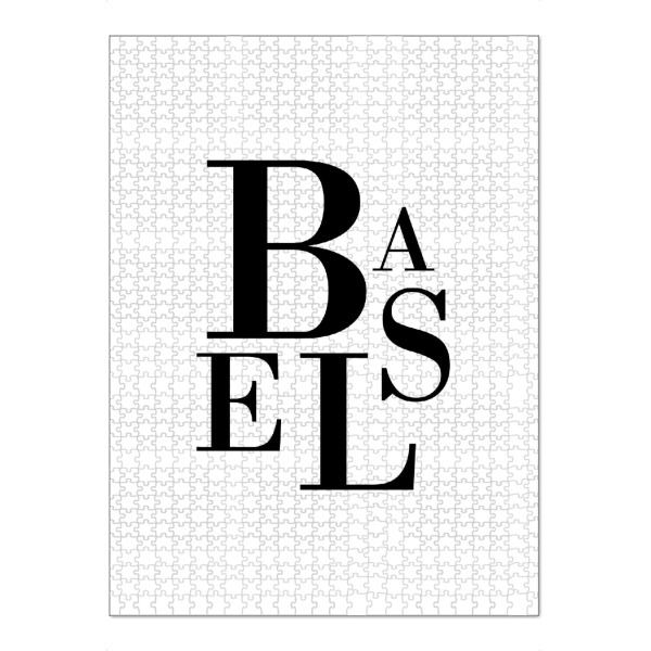 Puzzle Ravensburger "Basel Buchstabensalat" artboxONE - Städte,Typografie,Schwarzweiß,Städte / Weitere