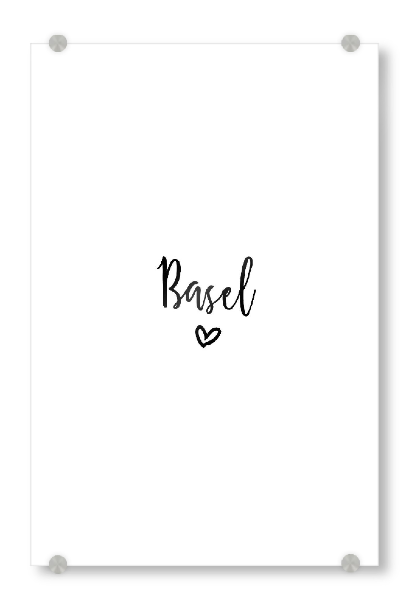Acrylglasbild "I Heart Basel" artboxONE - Städte,Typografie,Schwarzweiß,Städte / Weitere