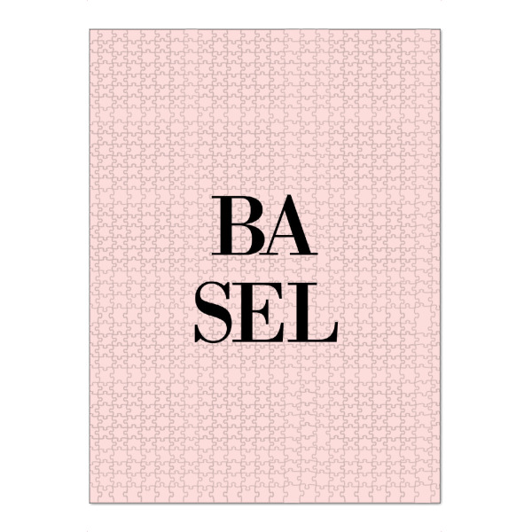 Puzzle Ravensburger "Basel Rosa" artboxONE - Städte,Typografie,Städte / Weitere - Schweiz,Suisse,Switzerland,Buchstaben,Schrift,Letters,Europa