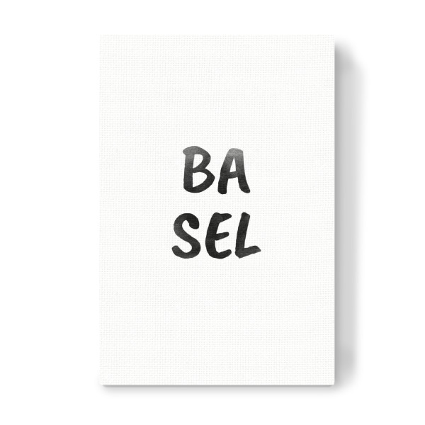 Leinwandbild "Basel Aquarell SW" artboxONE - Städte,Typografie,Schwarzweiß,Städte / Weitere