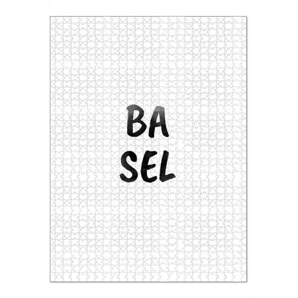 Puzzle Ravensburger "Basel Aquarell SW" artboxONE - Städte,Typografie,Schwarzweiß,Städte / Weitere