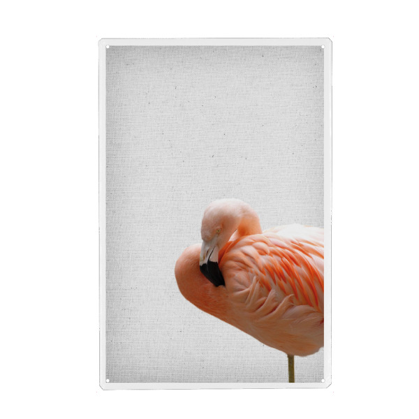 Holzbild "Flamingo 09" artboxONE - Natur,Tiere - Flamingo,Vogel,Tier,Rosa,Pink,Skandinavisch,Minimalistisch,Moderne kunst