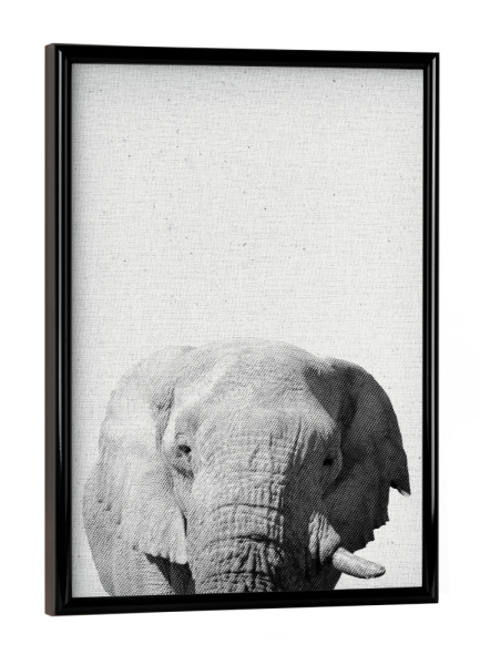Poster mit schwarzem Rahmen "Elephant 06" artboxONE - Natur,Für Kinder,Tiere,Abstrakt,Schwarzweiß