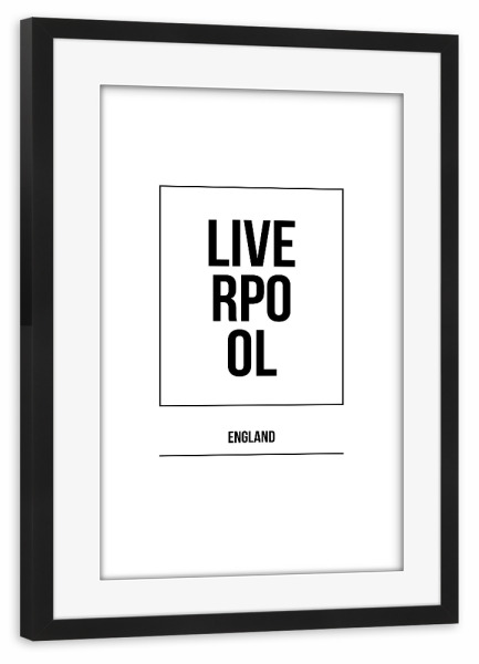 Poster mit Rahmen schwarz "Liverpool Square" artboxONE - Städte,Typografie,Schwarzweiß,Städte / Weitere