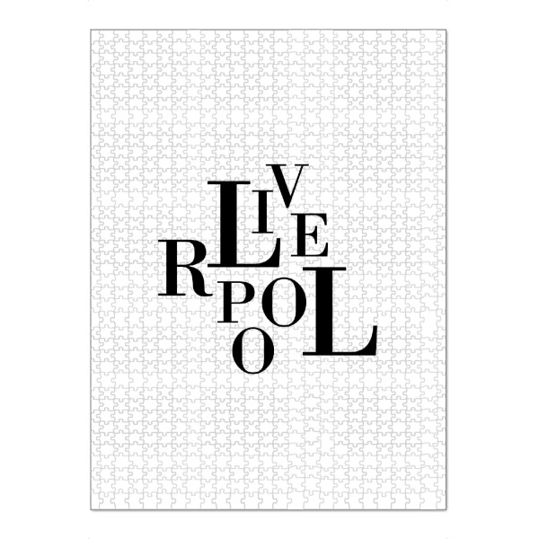 Puzzle Ravensburger "Liverpool Buchstabensalat" artboxONE - Städte,Typografie,Schwarzweiß,Städte / Weitere