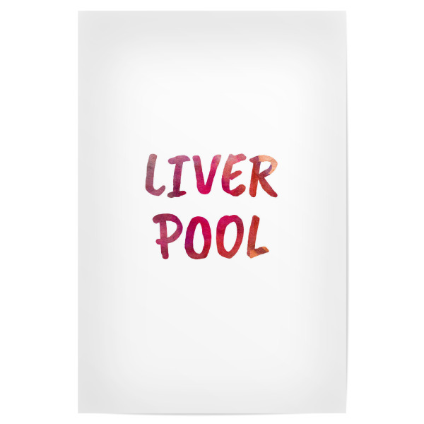 Poster "Liverpool Aquarell Bunt" artboxONE - Städte,Typografie,Städte / Weitere