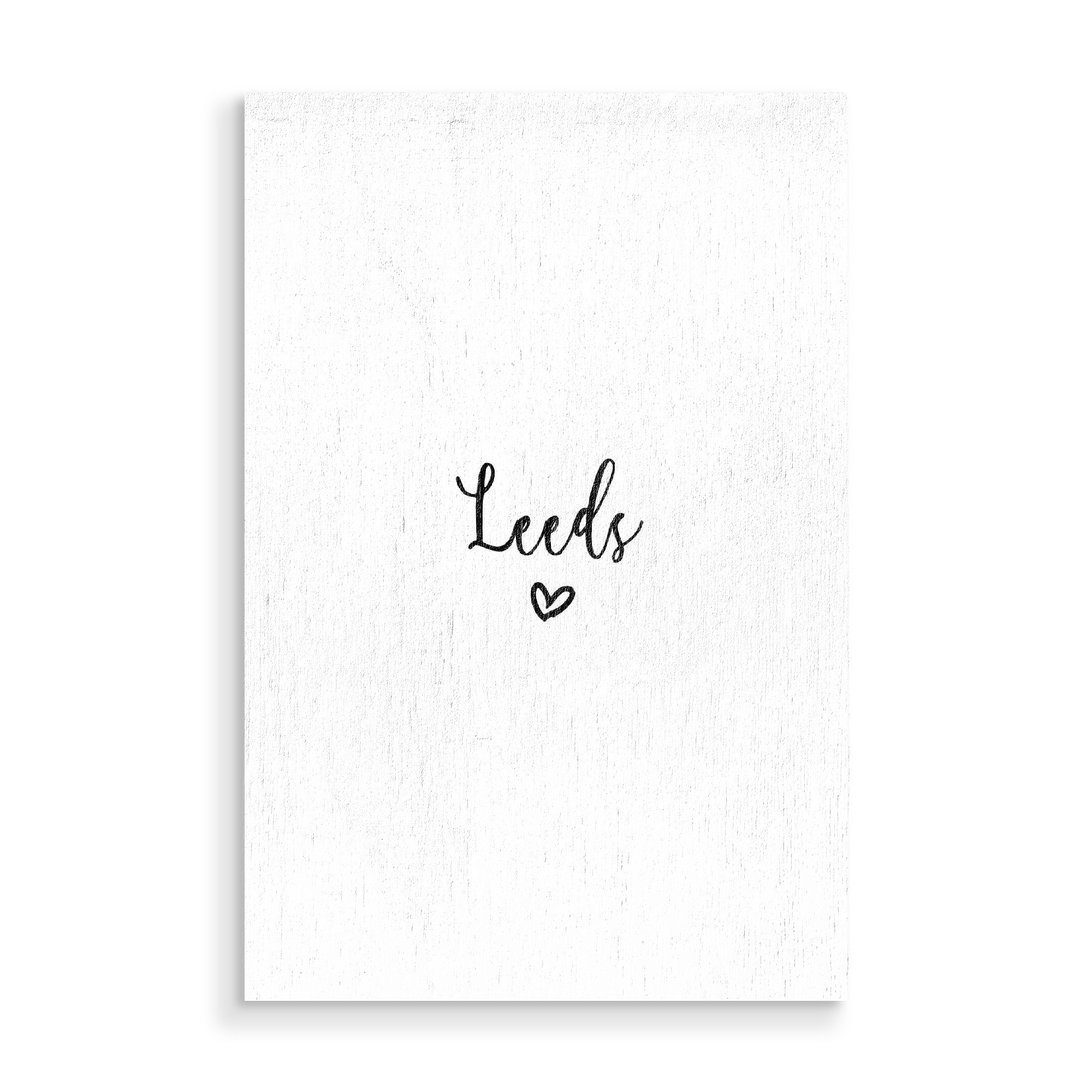 Holzbild "I Heart Leeds" artboxONE - Städte,Typografie,Schwarzweiß,Städte / Weitere