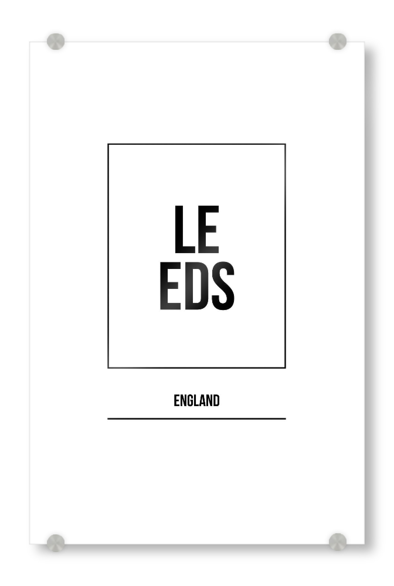 Acrylglasbild "Leeds Square" artboxONE - Städte,Typografie,Schwarzweiß,Städte / Weitere