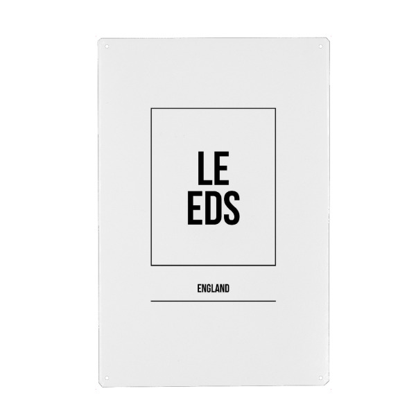 Metall Poster "Leeds Square" artboxONE - Städte,Typografie,Schwarzweiß,Städte / Weitere