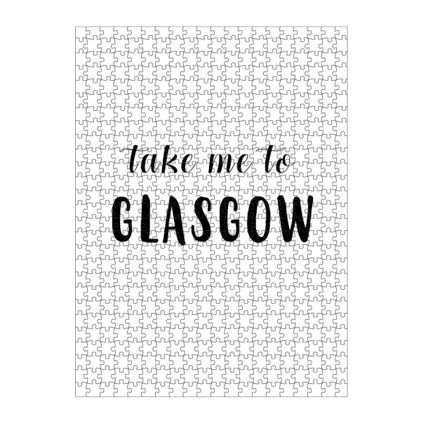 Puzzle Ravensburger "Take me to Glasgow" artboxONE - Städte,Typografie,Schwarzweiß,Städte / Weitere