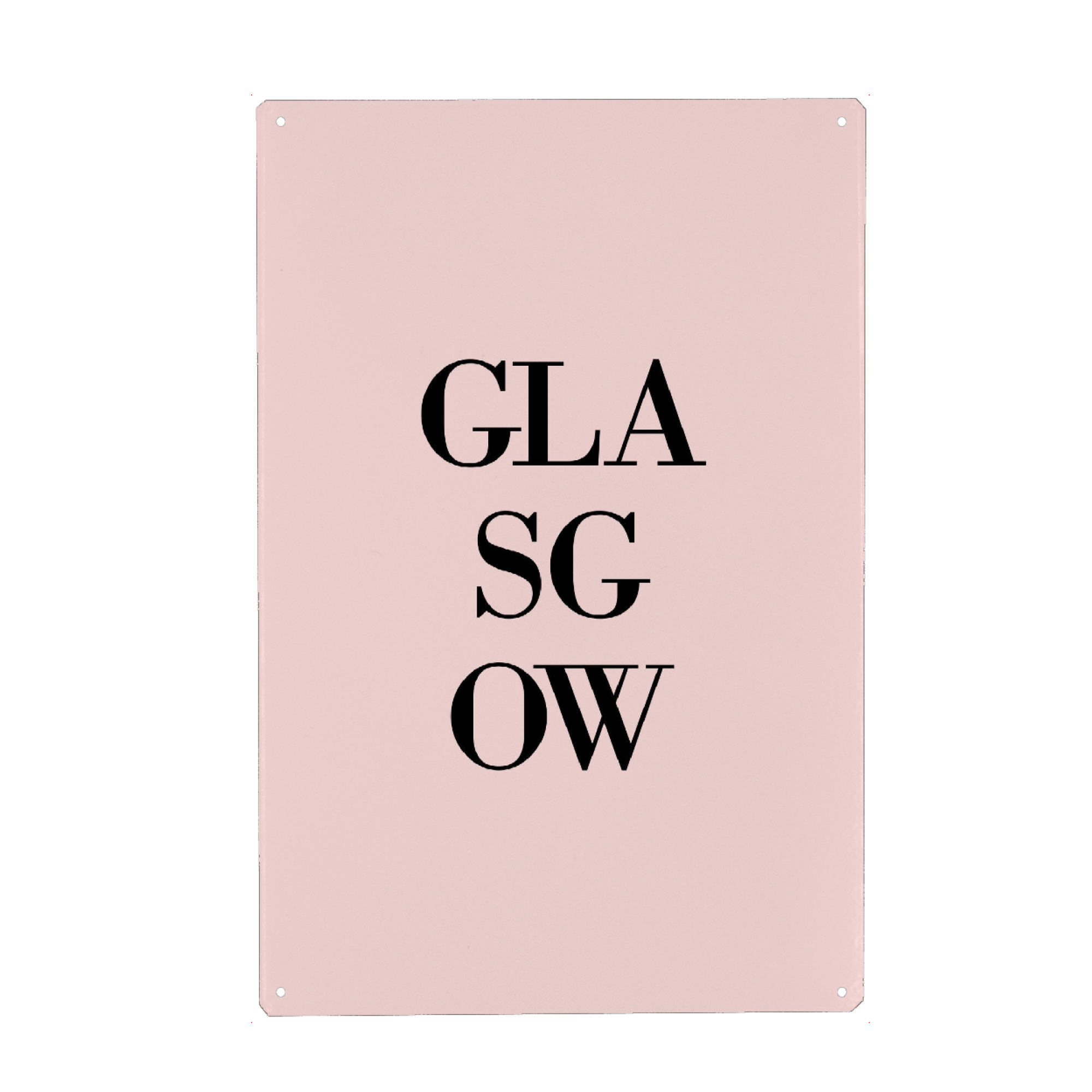 Metall Poster "Glasgow Rosa" artboxONE - Städte,Typografie,Städte / Weitere