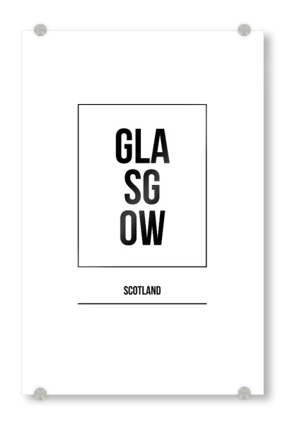 Acrylglasbild "Glasgow Square" artboxONE - Städte,Typografie,Schwarzweiß,Städte / Weitere