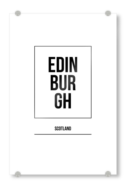 Acrylglasbild "Edinburgh Square" artboxONE - Städte,Typografie,Schwarzweiß,Städte / Weitere