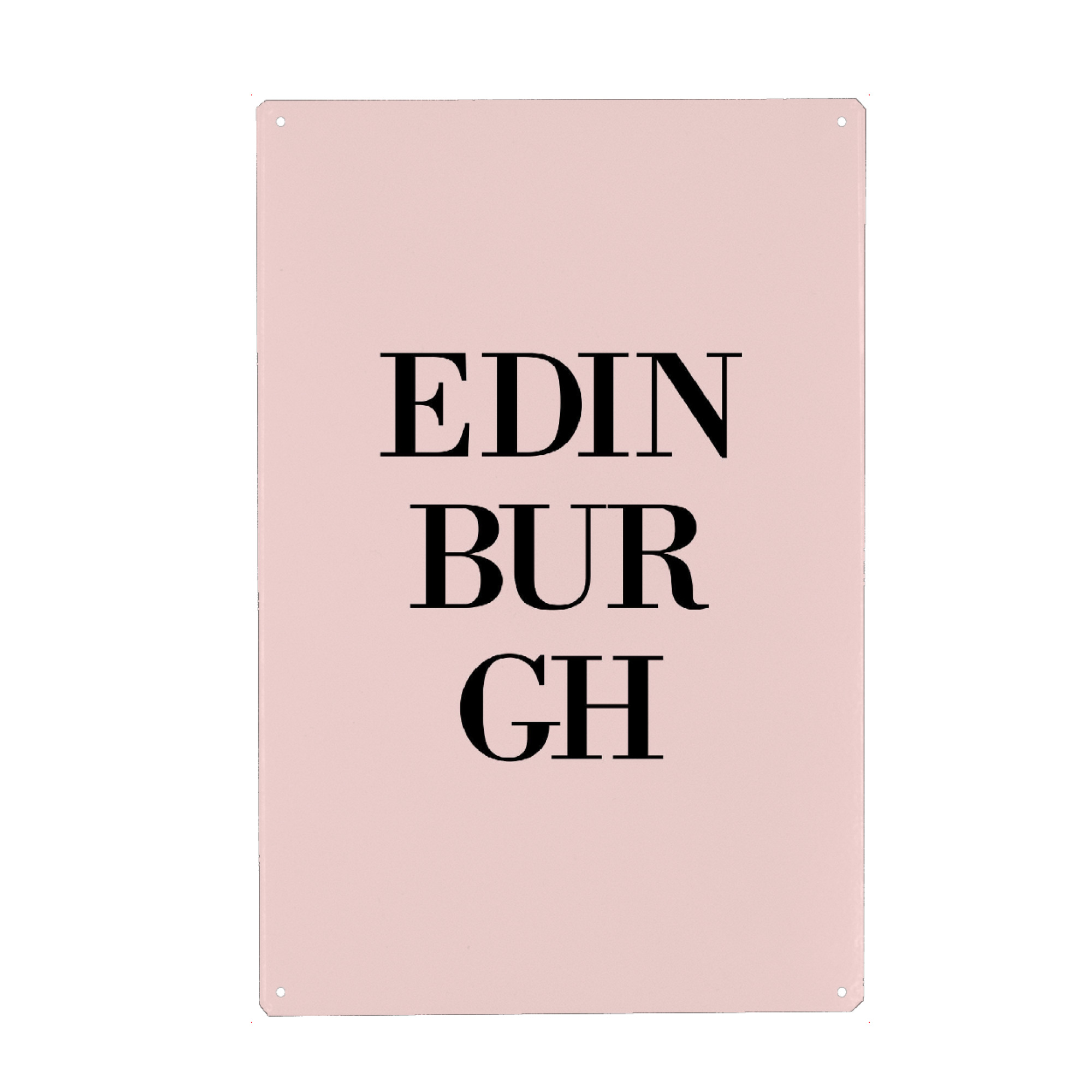 Metall Poster "Edinburgh Rosa" artboxONE - Städte,Typografie,Städte / Weitere