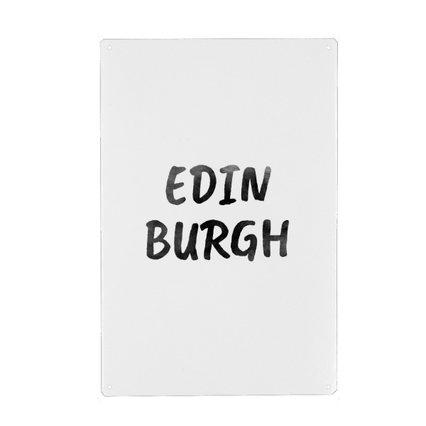 Holzbild "Edinburgh Aquarell SW" artboxONE - Städte,Typografie,Schwarzweiß,Städte / Weitere