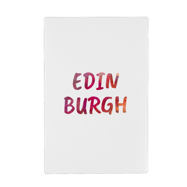 Holzbild "Edinburgh Aquarell Bunt" artboxONE - Städte,Typografie,Städte / Weitere