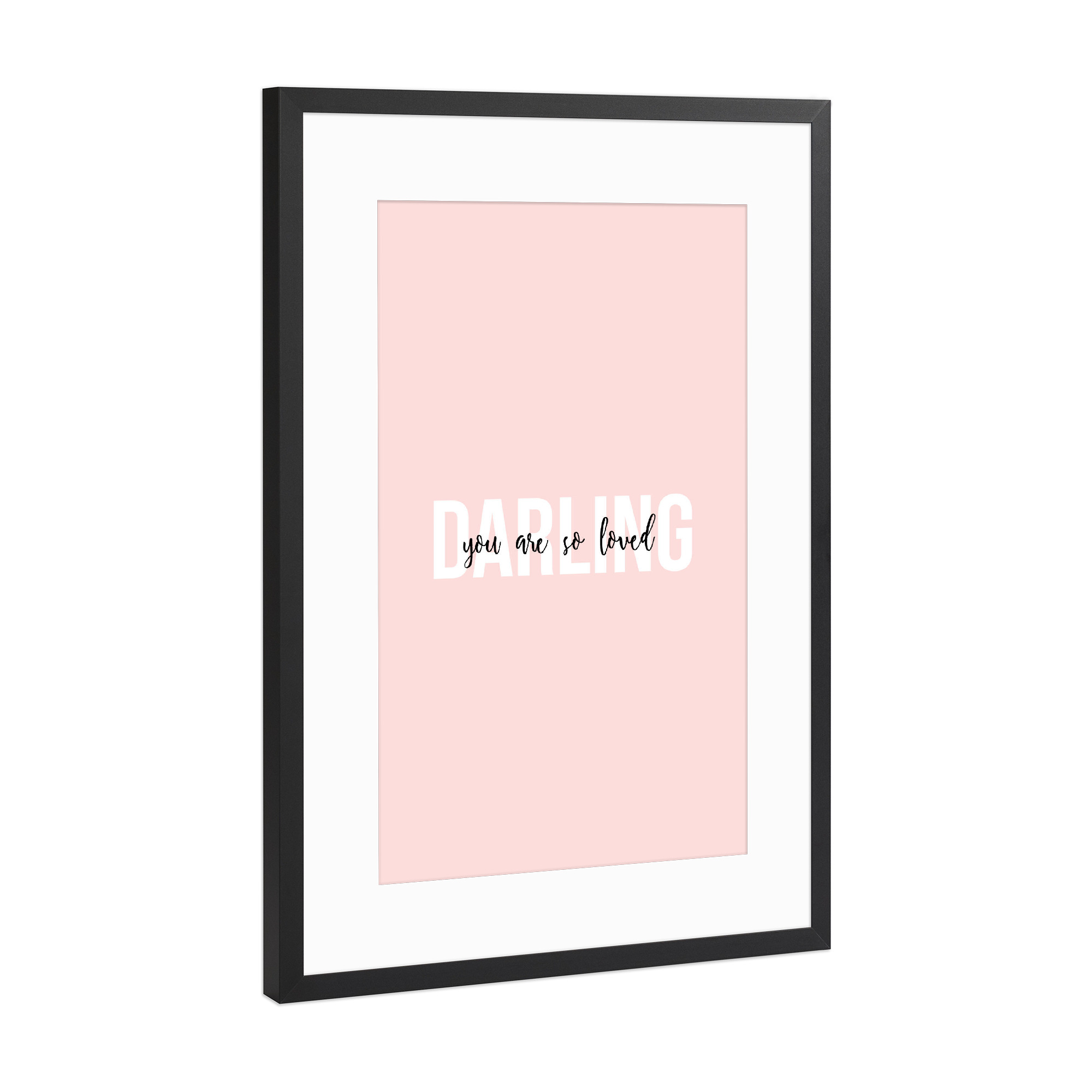Poster mit Rahmen Schwarz (Metallic) "Darling" artboxONE - Typografie,Liebe,Für Mama,Für Papa