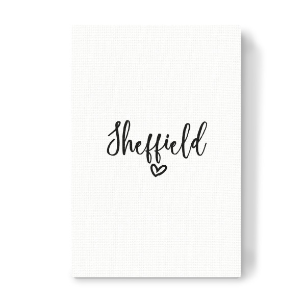 Leinwandbild "I Heart Sheffield" artboxONE - Städte,Typografie,Schwarzweiß,Städte / Weitere