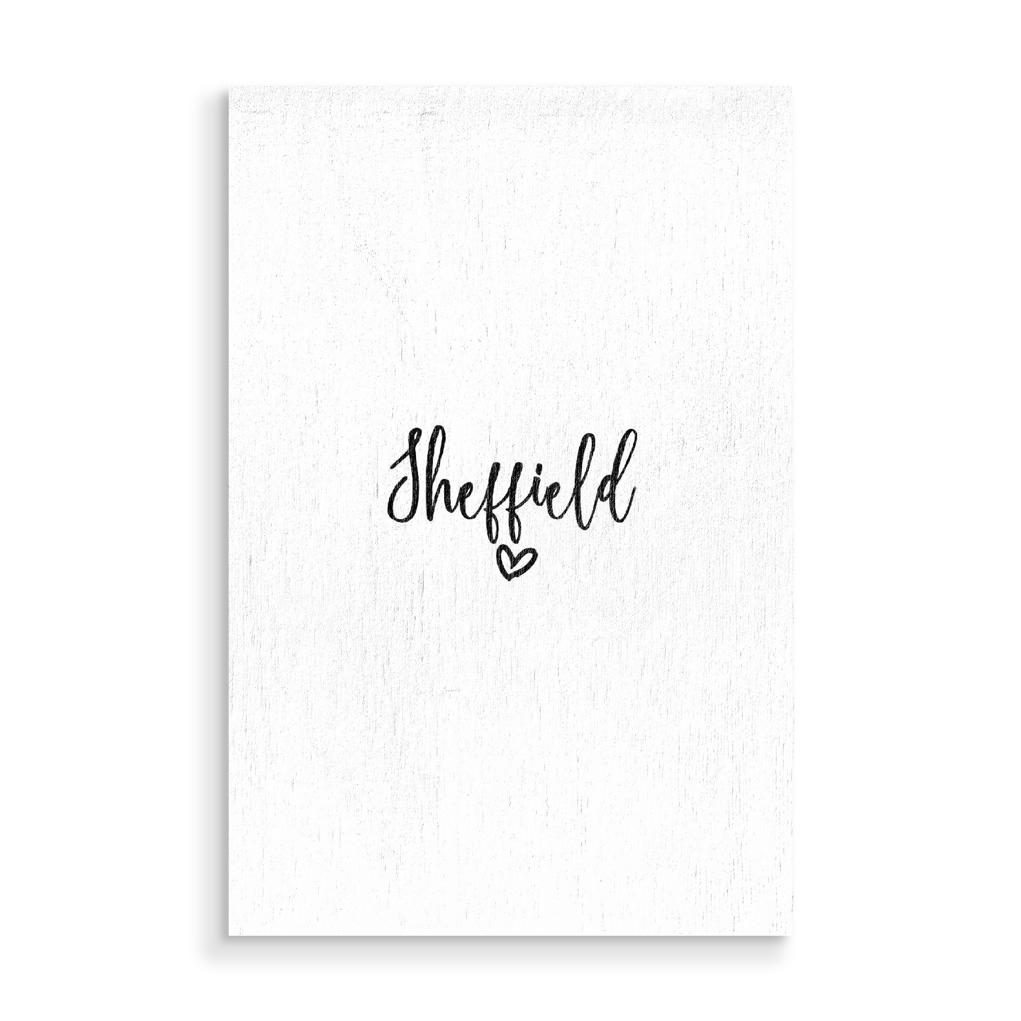 Holzbild "I Heart Sheffield" artboxONE - Städte,Typografie,Schwarzweiß,Städte / Weitere