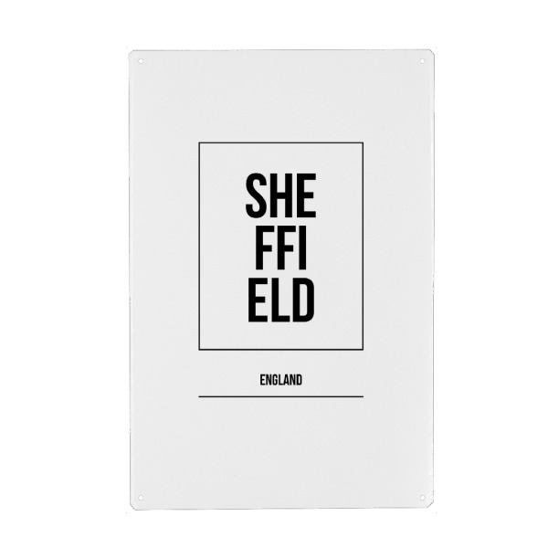 Holzbild "Sheffield Square" artboxONE - Städte,Typografie,Schwarzweiß,Städte / Weitere