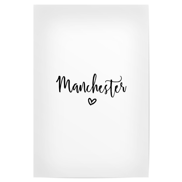 Poster "I Heart Manchester" artboxONE - Städte,Typografie,Schwarzweiß,Städte / Weitere