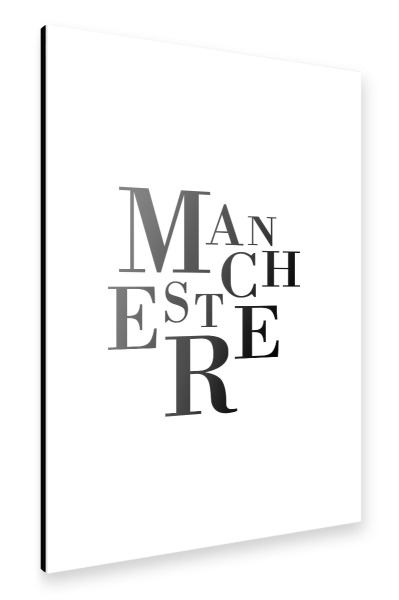 Alu-Dibond "Manchester Buchstabensalat" 30x20 cm artboxONE