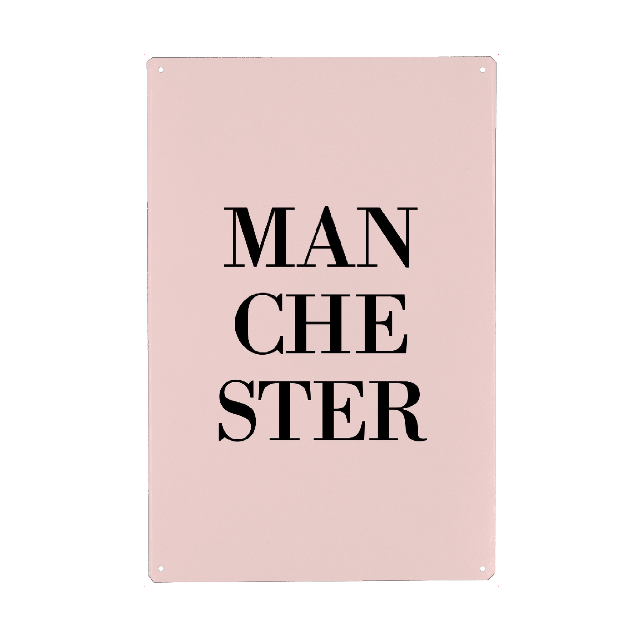 Metall Poster "Manchester Rosa" artboxONE - Städte,Typografie,Städte / Weitere