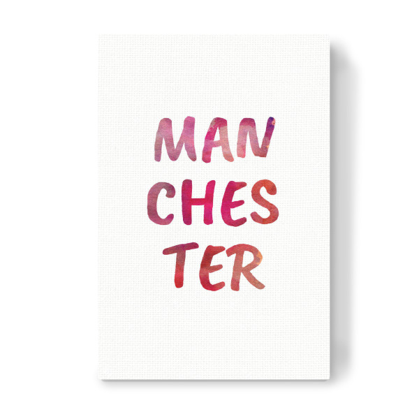 Leinwandbild "Manchester Aquarell Bunt" artboxONE - Städte,Typografie,Städte / Weitere