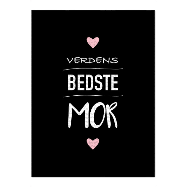Puzzle Ravensburger "Verdens bedste mor" artboxONE - Typografie,Liebe,Für Mama - Mutter,Mama,Beste,Welt,Geschenk,Muttertag,Dänisch - Bild mutter