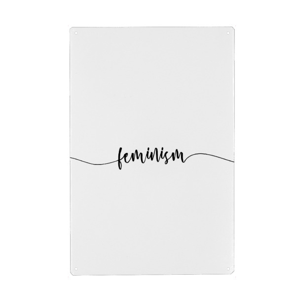 Holzbild "Feminism" artboxONE - Typografie,Schwarzweiß - Frau,Mädchen,Schön,Weiblich,Lady