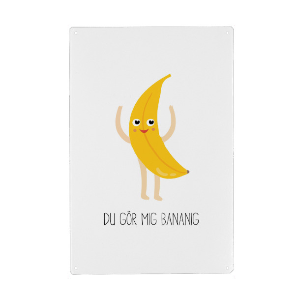 Holzbild "Du Gör Mig Bananig" artboxONE - Typografie,Für Kinder,Comic,Essen & Trinken / Obst & Gemüse