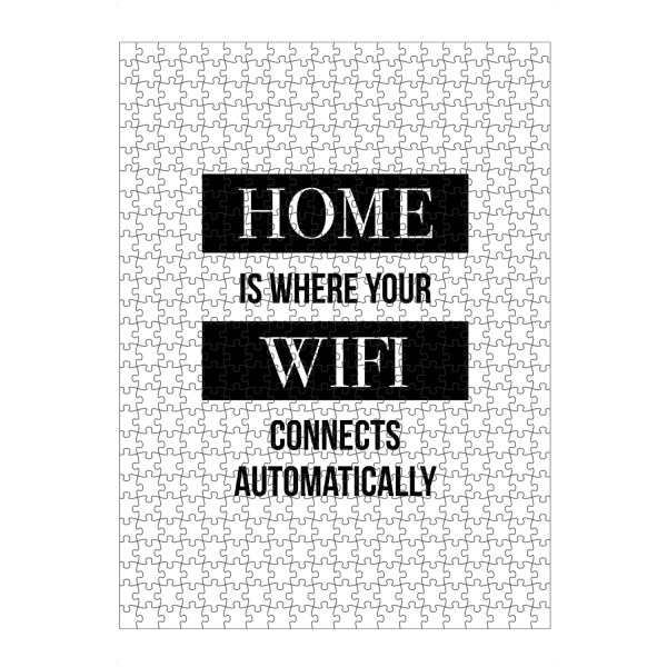 artboxONE Puzzle "Home Wifi" artboxONE - Typografie,Schwarzweiß - Zuhause,Daheim,Wlan,Internet,Büro,Qifi,Couch - Bild zuhause