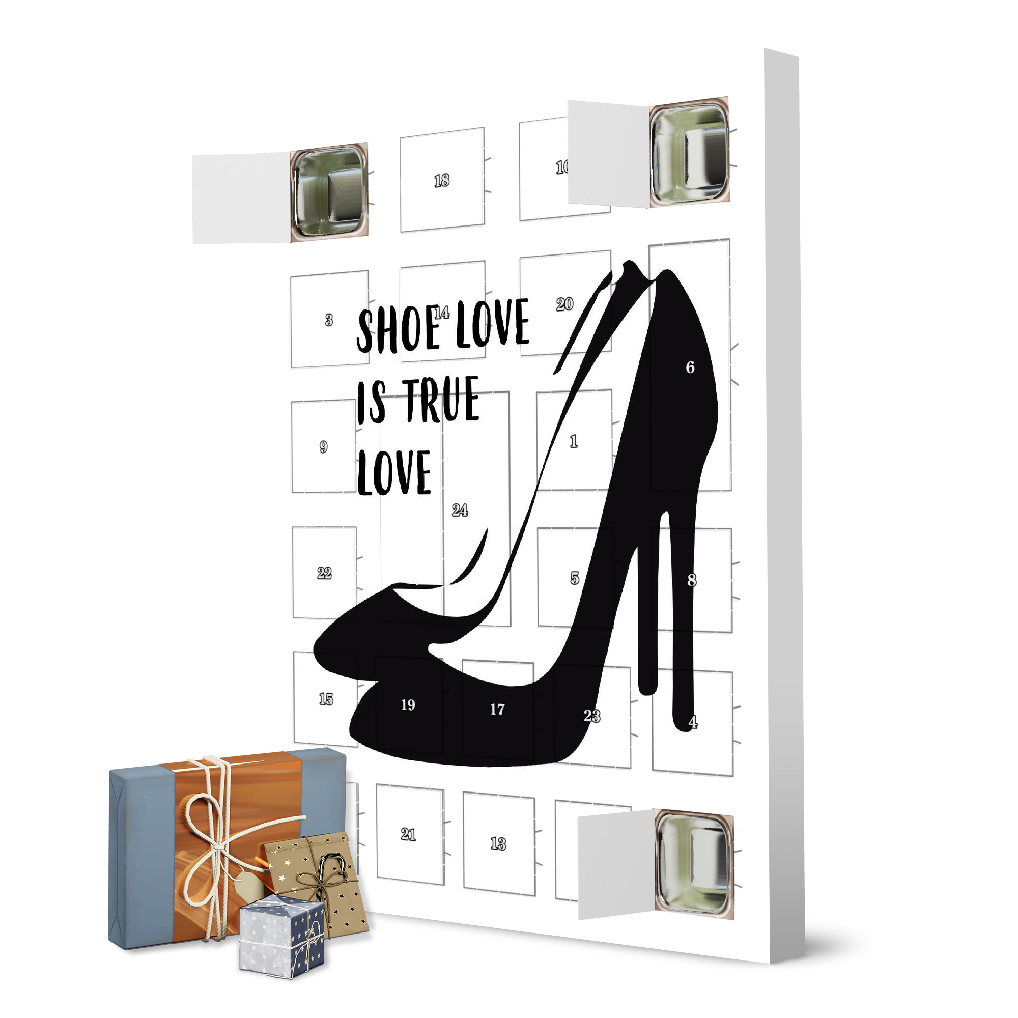 Adventskalender zum Selbstbefüllen Shoe Love artboxONE Adventskalender Typografie