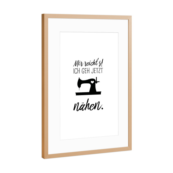 Poster mit Rahmen Kupfer "Nähen" artboxONE - Typografie,Menschen,Schwarzweiß,Für Mama