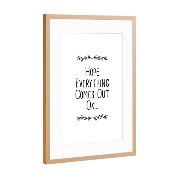 Poster mit Rahmen Kupfer "HOPELESS" artboxONE - Typografie,Schwarzweiß - Hoffnung,Liebe,Alles wird gut,Schwierig,Problem,Was soll ich tun,Ratlos