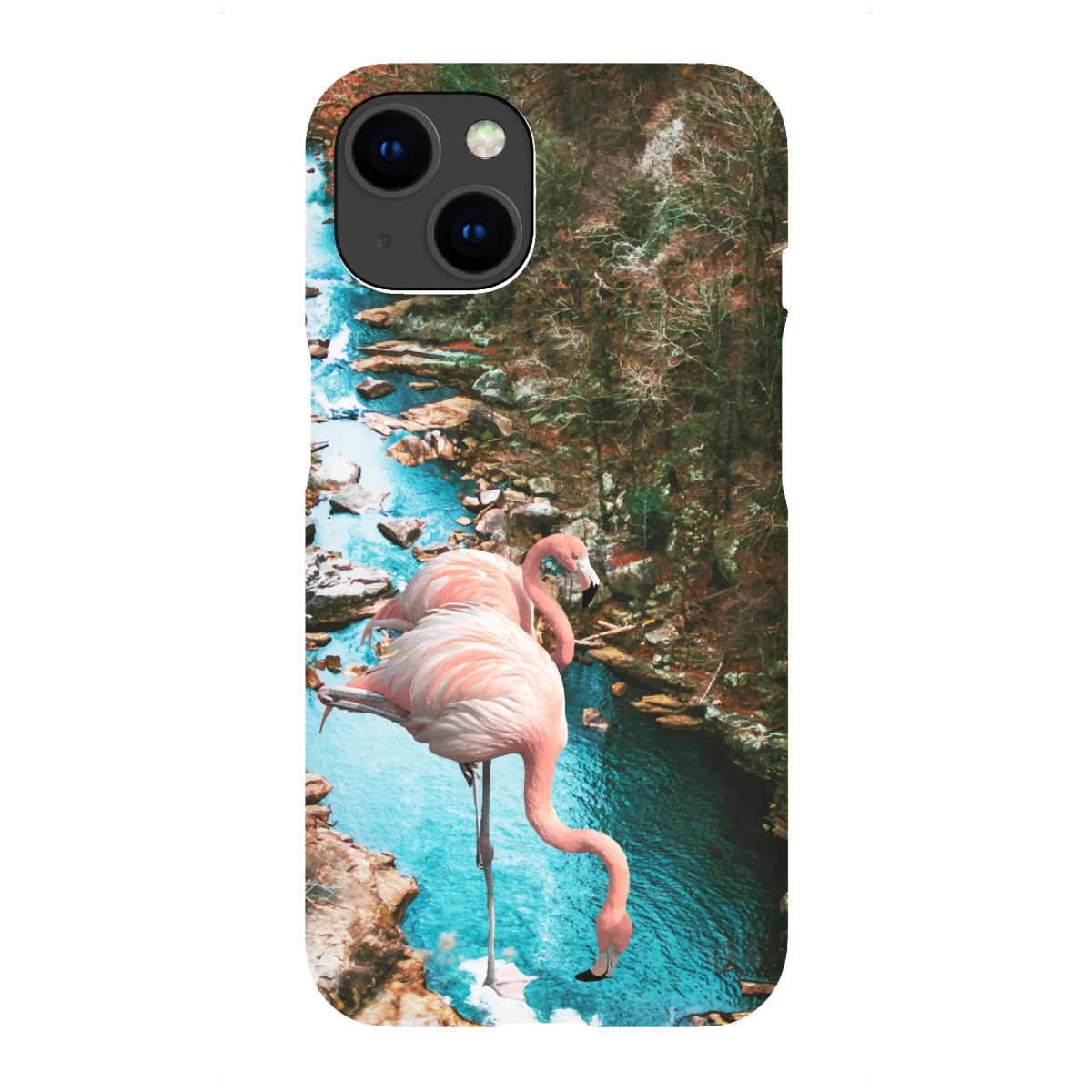"Flamingo Forest"für iPhone - Premium-Case Handyhülle artboxONE