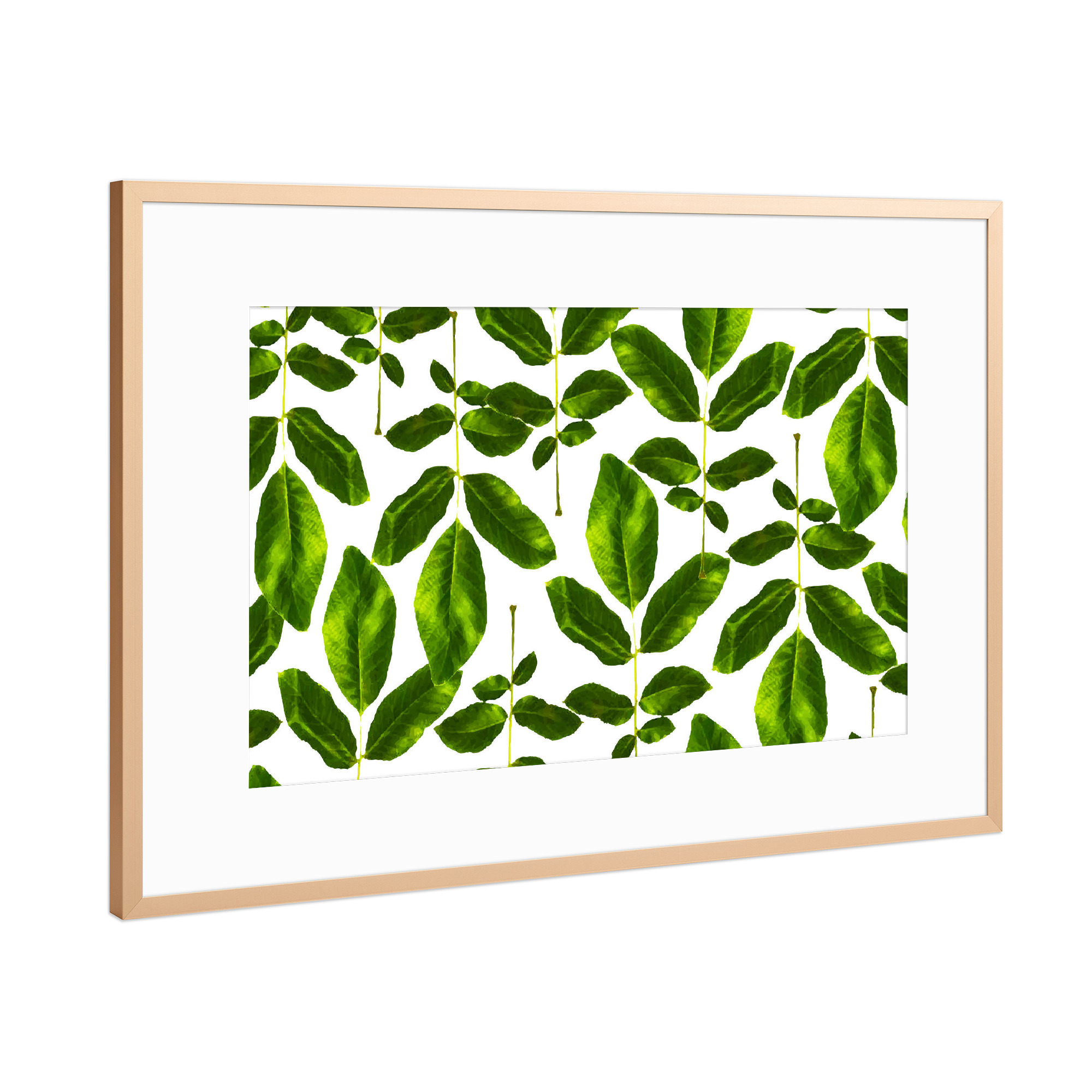 Poster mit Rahmen Kupfer "Natural Cure" artboxONE - Natur,Floral - Acrylic,Watercolor,Pattern,Leaves,Nature,Botanical,Tropical,Exotic,Green,Greenery