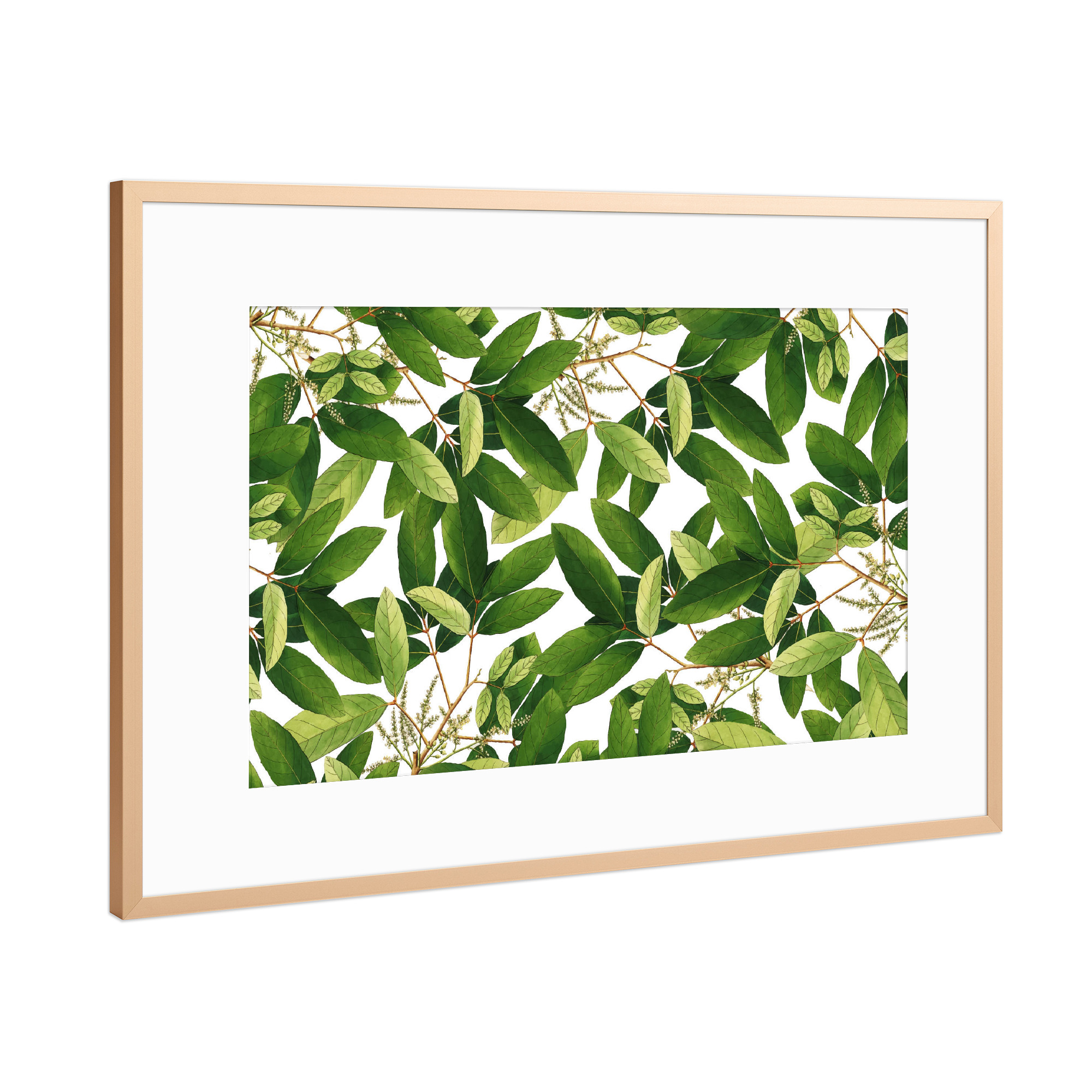 Poster mit Rahmen Kupfer "Greenery" artboxONE - Natur,Floral